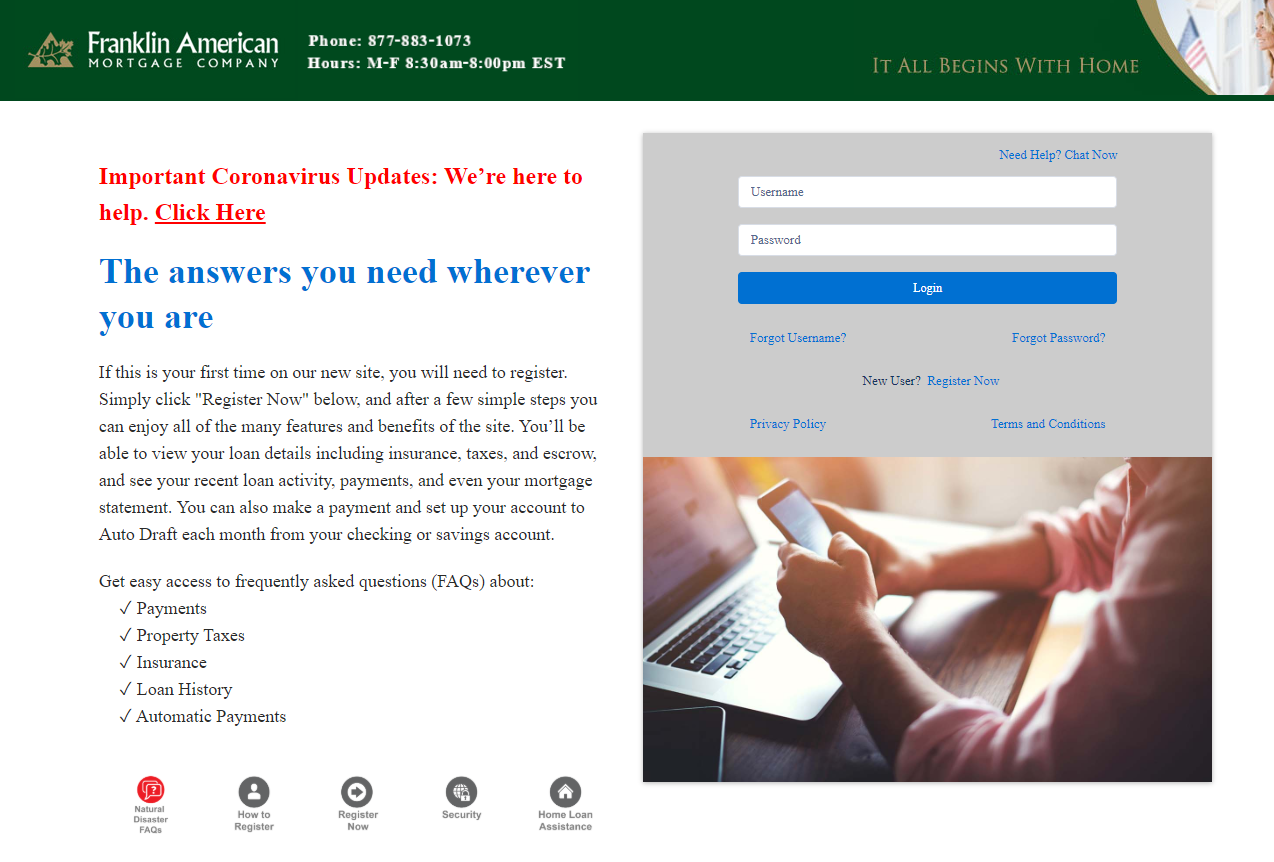 Franklin American Mortgage Company Account LOGIN