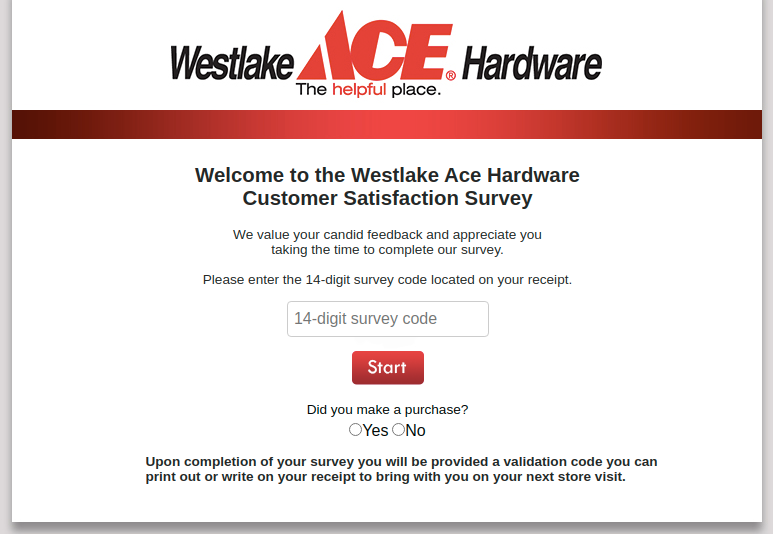 Westlake Ace Hardware Survey