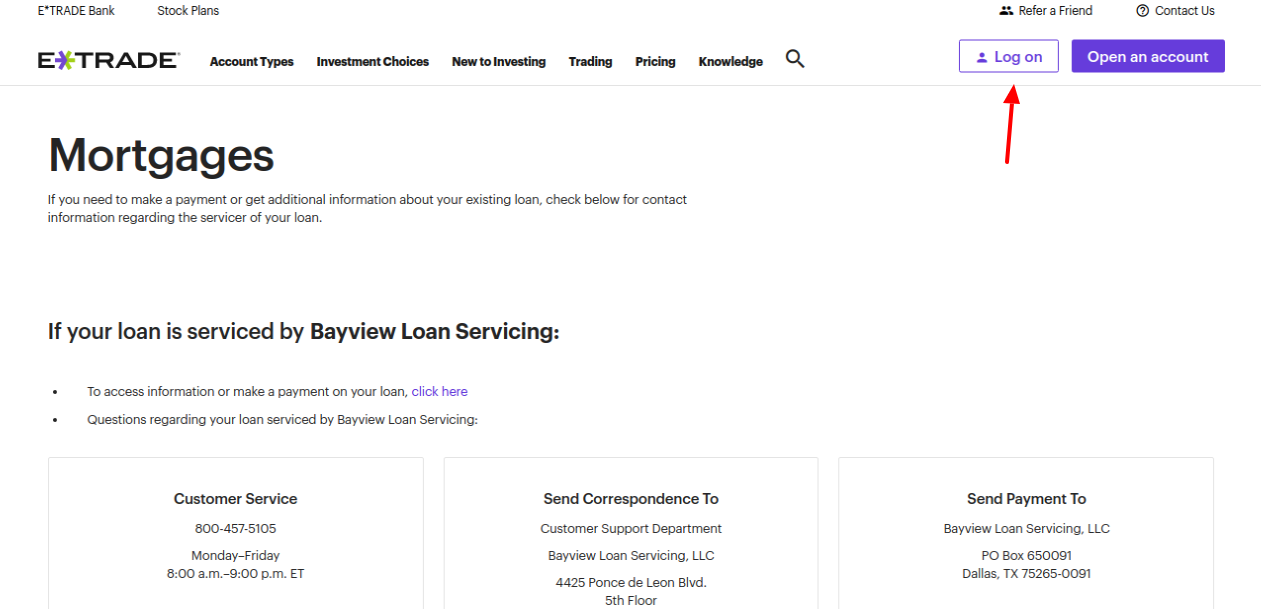 ETrade Mortgage Login