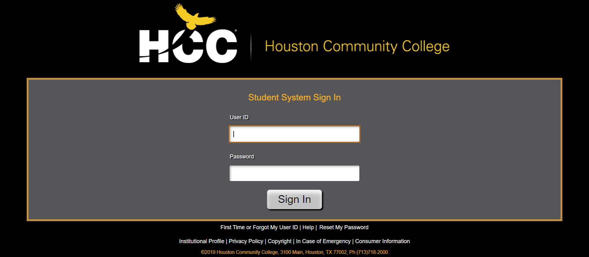HCC Student login