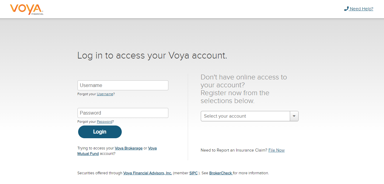 voya financial login